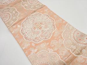 アンティーク　向かい孔雀に華紋織り出し袋帯（着用可）